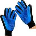 Pet Grooming Gloves for Dogs & Cats (2 Pack) – Deshedding Hair Remover Mitts with Soft Silicone Massage Bristles – Dual-Sided Grooming & Bathing Gloves for Long & Short Hair Pets –