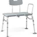 Medline Transfer Bench for Bathtubs and Showers, Adjustable Shower Bench and Bath Seat For Seniors and adults, Slip-resistant Feet, Heavy-Duty 400 lb. Weight Capacity, Tool-Free Assembly