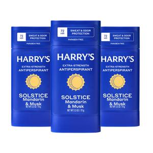 Harry's ExtraStrength Antiperspirant Deodorant for Men  Solstice  (3 Pack) 2.5 oz  72Hour Sweat and Odor Protection