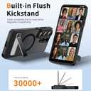 Magnetic for Samsung Galaxy S26 Ultra Case with Stand and Screen Protector & Camera Protector,Galaxy S 26 Ultra Case Compatible with MagSafe,Matte Translucent Shockproof Slimi Phone Case -Black