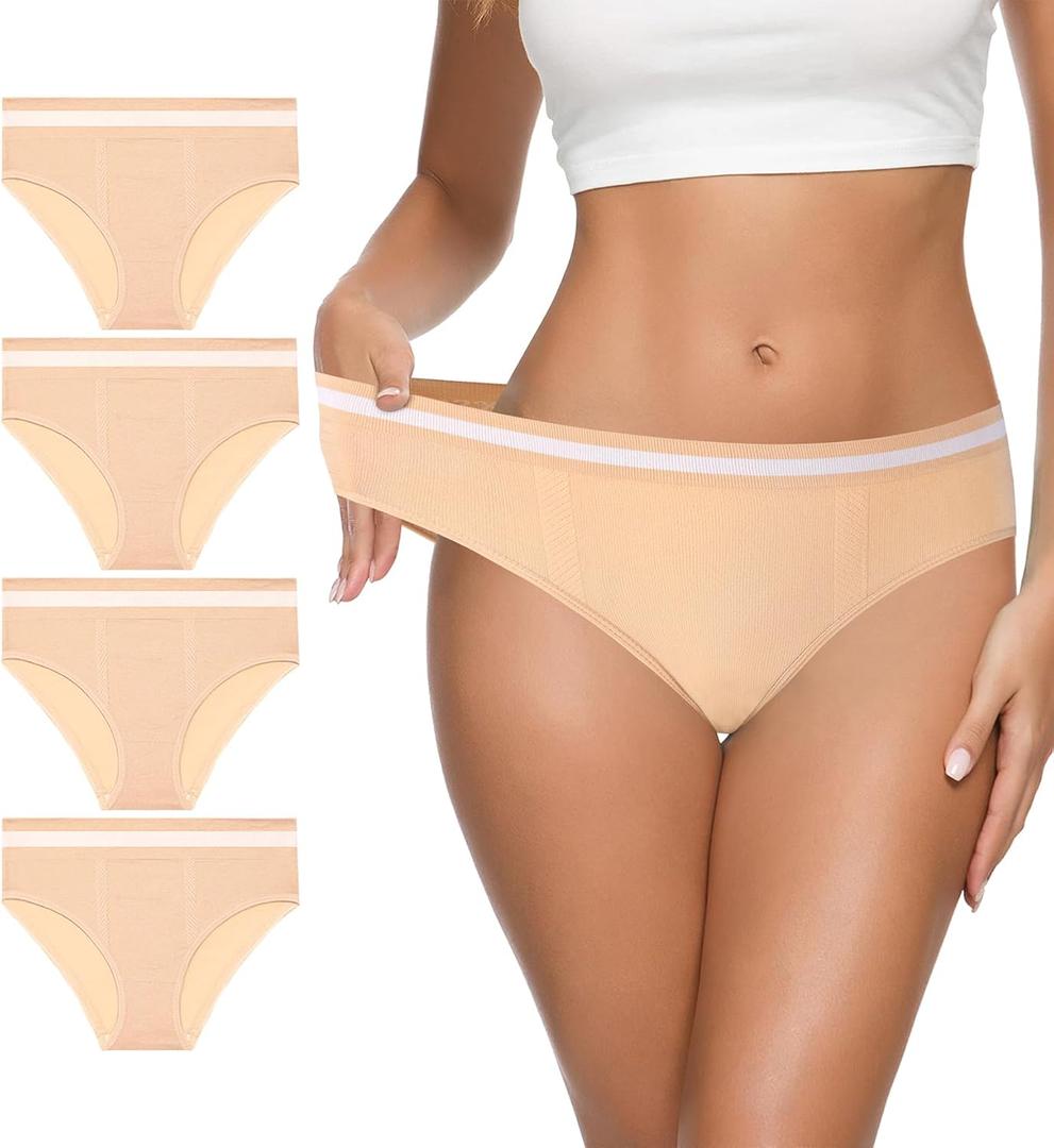 Eiggam Women's Cotton Bikini Panties,High-Cut Full Coverage Stretch Cool Underwear for Women (XXL)