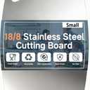 Cutting Board Non-Toxic, 304 Stainless Steel Cutting Board Double Sided, 11.45" x 8.15" Chopping Board for Kitchen, Dishwasher Safe Chopping Board for Meat, Vegetables or Fruit