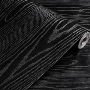 Self Adhesive Vinyl Flooring Roll, 23.6 in x 196.9 in Peel and Stick Vinyl Sheet Flooring, 32.3 Sq Ft Floor Covering for Kitchen, Bathroom, Laundry Room and Entryway (Black Wood Grain)