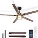 Ceiling Fans with Lights, 64" Industrial Ceiling Fan with Remote/App Control, Dimmable, 6 Wind Speeds, Dual Finish Blades, Reversible Vintage Ceiling Fan for Living Room, Balcony, Farmhouse