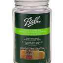 Ball Wide Mouth Mason Jar 9.9 Cup (1 Pack) With M.E.M Wooden Storage Lid for Storage, Grains, Herbs, Pasta, Coffee, Cookies