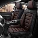 Leather Pick-up Truck Seat Covers for Chevy Silverado 2500 HD 2007-2025,Car Seat Covers Full Set,Waterproof Seat Protectors Auto Seat Covers,Soft Interior Cover Seats for Cars(Brown & Black)