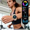 Smart Watch with Earbuds for Women&Wife Gift, 1.53 HD Display, Bluetooth Call, Music Control,Fitness Tracker, Step,Calories,Sleep Monitor,Heart Rate Monitor,Health Tracking,Android & iOS