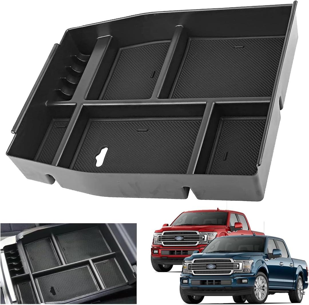 2018 F150 Console Tray Center Console Organizer Tray for 2015-2020 Ford F-150 Raptor Mid Armrest Glove Storage Box for Ford F150 2020 Accessories NOT for 2021 2022 F150