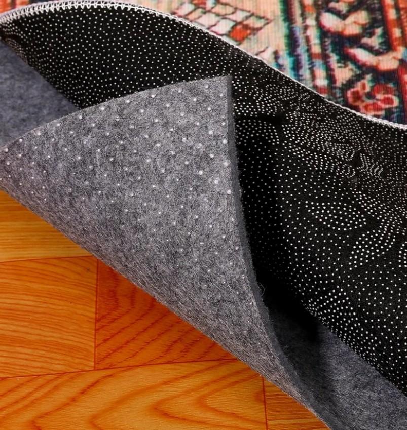 Non Slip Rug Pad, 1/4” Extra Thick Felt Under Rug, 8X10 Ft Cushioned Carpet Padding for Area Rugs, Hardwood Floors, Laminate, Tile, Keep Your Rugs Safe and in Place