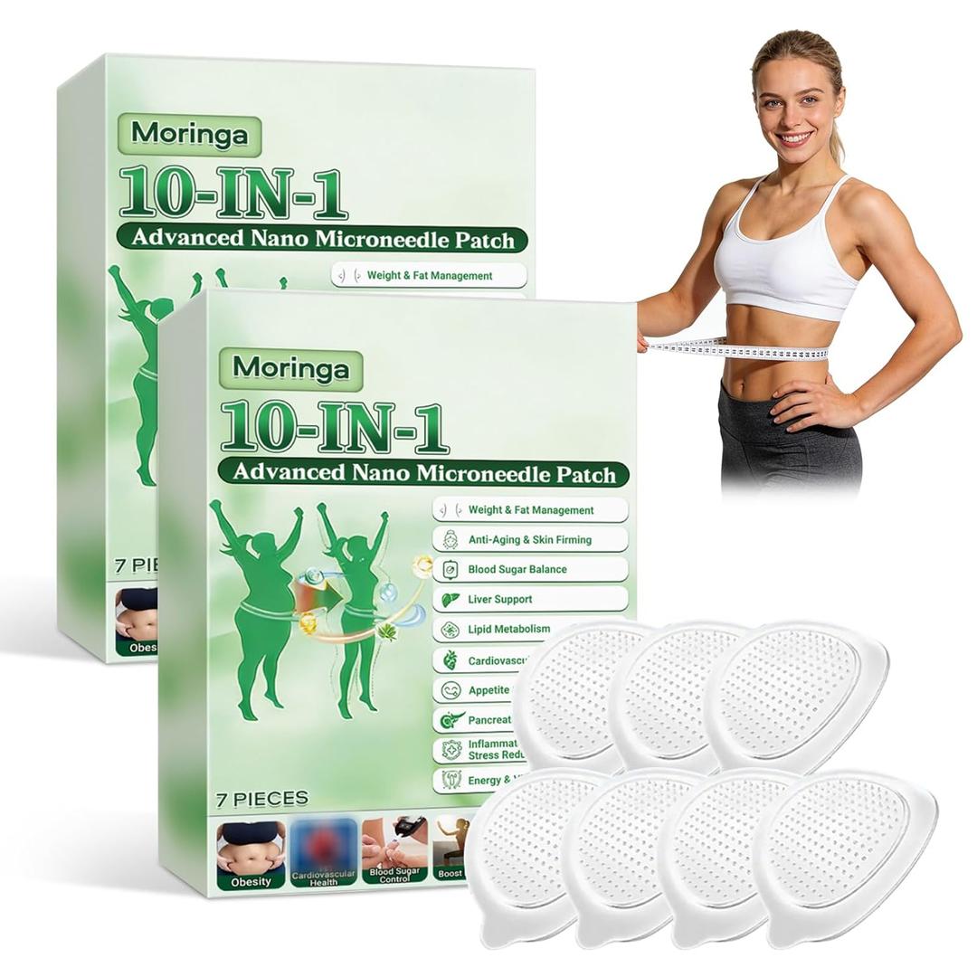 Moringa 10-in-1 Advanced Nano Microdarts Patch,2026 New Moringa Patches - 7 tablets/box, Natural Skin Patches for Women and Men - Gentle Formula for All Skin (2 boxes)