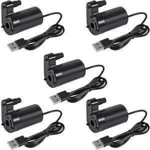 5PCS USB water pump,DC 3-5V USB Micro Submersible Mini Low Noise Brushless Water Pump for Aquariums Fish Tank Pond Fountain Hydroponics Garden