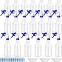 Eccliy 20 Pack 16oz Empty Spray Bottles, Leakproof Cleaning Bottles with Measurement and Adjustable Nozzle for Housekeeping, Commercial Use(Cylinder,Blue Spray Head)