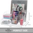 My Space Organizers Clear Acrylic Desk Oganizer, 9 Compartments, Office Supplies and Desk Accessories Organizer, Home Decor Desktop Organizer (Clear)