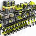 KAFAHOM Large Power Tool Organizer Wall Mount-13 Drill Holder for Garage,4 Layer Power Tool Rack,Tool Organizer and Storage with 2 New Accessories, Gifts Idea for Men Dad Husband