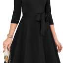 RUMIA Women's Cocktail Dresses 3/4 Sleeve Vintage Wedding Guest Dress (XL, black)