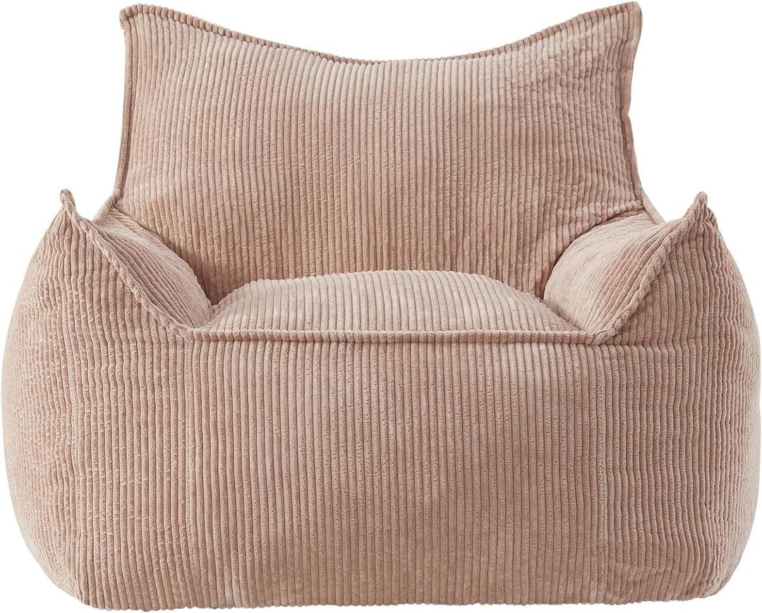 EBENCHICO Giant Bean Bag Chair Sofa for Adults Teens, Comfy Corduroy Large Bean Bag Chairs with Armrests for Bedroom Living Room, Adult BeanBag Lazy Sofa Couch Chairs with Filler Included