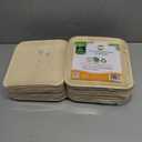 Raj Eco Compostable Palm Leaf Plates Like Bamboo Plates Disposable - 8 Inch Square 50 party plates, Natural wooden, Eco-Friendly, fancy Biodegradable & Disposable Dessert appetizer Plates