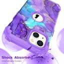 Hocase for iPhone 15 Plus Case, Heavy Duty Shockproof Protection Soft Silicone Rubber Bumper+Hard Plastic Hybrid Protective Case for iPhone 15 Plus 6.7" 2023 - When Purple Meets Blue