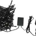 Vickerman 144Lt Warm White 2 Function Spider Set, 24' Long, 2" Bulb Spacing, Functions of Flashing and Steady On, Black Wire with 36" Lead, Uses CSA-Us 24Volt Power Adpater. Indoor/Outdoor use.
