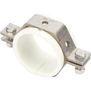 QiiMii 2.5" Hexagon Tube Hanger Stainless Steel SS304 with Cushion,Adjustable Pipe Bracket Clamp Pipe Strap