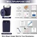 21 Pcs Bathroom Accessory Set with Waterproof Shower Curtain and Non Slip Mat,Resin Bath Set with Toothbrush Holder and Lotion Soap Dispenser,Bathroom Countertop Organizer Set for Home Apartment (Navy Blue)