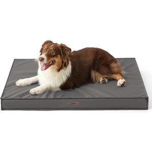 LE SURE Outdoor Waterproof Dog Bed for Medium Sized Dogs, Orthopedic Egg Crate Foam Pet Bed with Oxford Fabric Surface and Removable and Durable Cover, Machine Washable, 30''x20'', Grey
