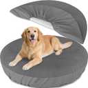 Dog Bed Covers Replacement Washable Waterproof Round Bed Protector for Donut Bed & Dog Couch, Gray 36 Inch
