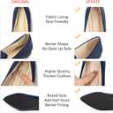 MUSSHOE Flats for Women Pointed Toe: Buttery Soft Suede Comfort Dress Shoes with Arch Support - Lightweight Slip On Ballet Flats for All Day Office Work,Walking & Casual Wear (6)