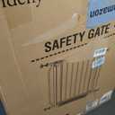34" Extra Tall Baby Gate for Stairs, Auto Close Stroller Friendly Dog Gate Indoor for Doorways, Pressure Mounted 29"-40" Wide Baby Gate, Easy Walk Through Gate for Children & Pets, White