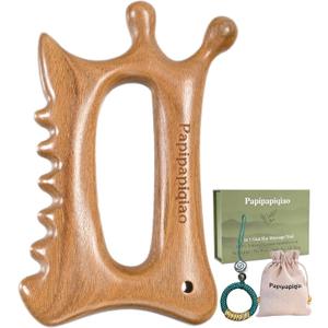 Wood Therapy Massage Tools  Wooden Manual Guasha Tool, Handheld Body & Scalp Massager, Trigger Point Scraper, Reflexology & Lymphatic Drainage Inspired Wooden Massage Tool for Face, Neck, Back & Legs
