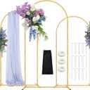 Balloon Arch Stand, 6FT,5FT,4FT Set of 3 Metal Gold Wedding Backdrop Arch Stand Kit with Base for Wedding Baby Shower Birthday Party Event Background Decoration Garden Floral Decor