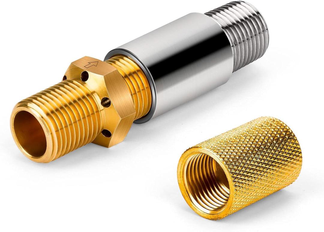 GRISUN 1/2" Propane Air Mixer Valve for Fire Pits 150,000 BTU High-Capacity Air Mixer Valve Propane, Stainless Steel & Brass, Includes 1/2" Female Adapter for Propane Fireplaces and Fire Tables