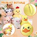 Aoriher 6 Pcs Mini Plush Farm Animals Bulk 4 Inch Cute Stuffed Animals Plush Horse Cow Pig Sheep Duck Chick for Baby Shower Birthday Gift Farm Themed Party Prizes Easter Stuffers