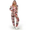 Giggling Getup Adults Christmas Hooded Pajamas, Women Loose Jumpsuits Pajamas, Cat (Large, Red and Brown)