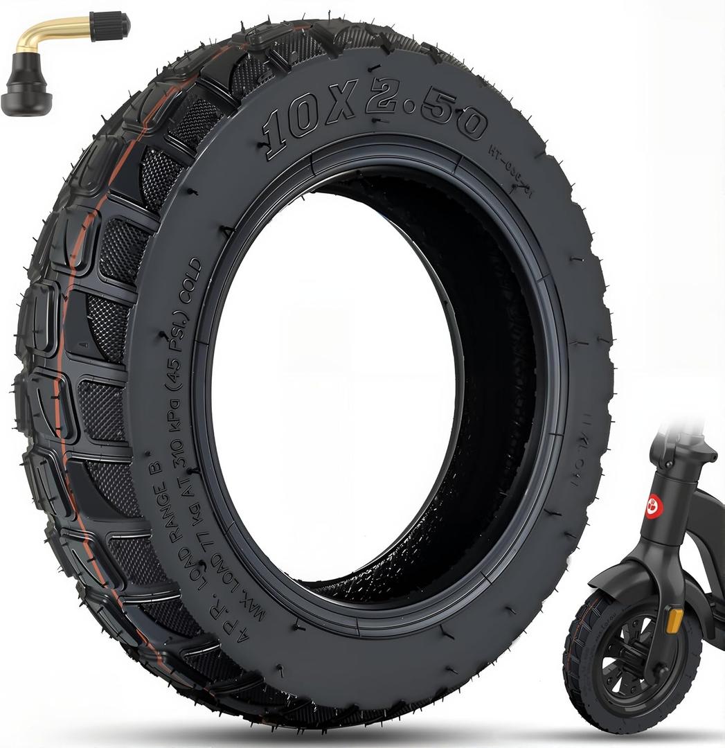 10x2.5-6.0 Off Road Tubeless Tire, Only Fit for 6 inch Rim Hub, Fit for 6" Rim Smart Self Balancing Hoverborad, for Kugoo M4/ M4 Pro, Inokim Quick 4 Electric Scooter