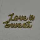 Love Is Sweet Table Decor Hollow Sign Wooden Love Is Sweet Sign for Dessert Table Freestanding Wood Is Wooden Letter Top for Wedding Shelf(Gold)