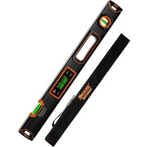 Mecurate 24-Inch Digital Level, Professional Smart Precision Torpedo Level Tool, Bright LCD Display, Audible Alerts, Magnetic Bottom, Dust Water Resistant, with Carrying Case