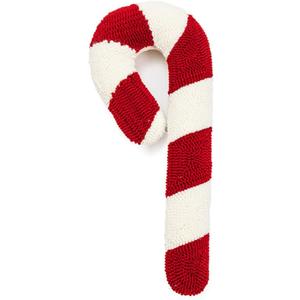 Christmas Pillows Candy Cane White Throw Pillow Stick Pillow Christmas Decorations Soft Winter Pillow Cute Plush Pillow Cushions for Couch Sofa Bed,21x9 Inch