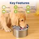 PawsPik Spill Proof Stainless Steel Dog Water Bowl 4L Slow Drinking Pet Bowl with Floating Tray, Non-Tip, BPA-Free, Dishwasher Safe for Large Dogs & Multi-Pet Homes