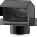 Roof Vent Cap - Hon&Guan Roof Vents 8 InchGalvanized Steel 8'' Exhaust Vent Wall Vent Cover Exterior with Damper for Ventilation System,Black