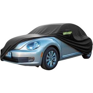 ACROPIX Car Cover Waterproof All Weather Full Exterior Cover Rain Hail Sun Protector Car Cover Black Fit for Volkswagen New Beetle 1998-2019 with Door Zipper - Pack of 1