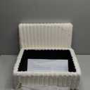 ABHENG Multifunctional Rectangle Vanity Chair with Storage, Velvet Footstool & Footrest, Anti-Slip Iron Base Dressing Stool for Makeup Room, Bedroom, Living Room,15.75"x10"x17.13", White, ASND53W