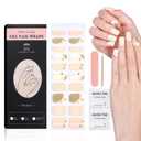 2 Packs WOKOTO 20 Tips Christmas Semi-Cured Gel Nail Strips Wraps With 2 Prep Pads Nail File And Wood Stick Christmas Celebration Gold Glitter Nail Polish Stickers For Women Girls Gel Nail Strips Set