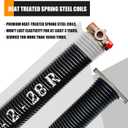 Garage Door Torsion Spring Set, Pair of 2" Electrophoresis Coated Garage Door Spring Replacement with 2 Non-Slip Winding Bars and Bearing, Minimum 16000 Cycles (.218x2x28")