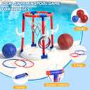 Pool Basketball Hoop Pool Toys for Kids Ages 8-12 4-8 Portable Small Mini Inflatable Pool Basketball Hoop Poolside Water Swimming Pool Games for Adults 3-5 Teens Boys Outdoor Fun Party Bath