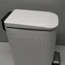 TrashAid Slim Bathroom Trash Can with Lid Soft Close, 6 Liter/1.6 Gallon Stainless Steel Small Garbage Can with Removable Inner Bucket, Step Pedal, Slim Wastebasket for Toilet, Office, Bedroom, White