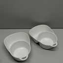 LE TAUCI Chip and Dip Bowls, Anti-Soggy Cereal Bowl, Soup and Side/Cracker Bowls Sets for Breakfast, Soup and Sandwich, Bread Dipping Bowls, Set of 2, White