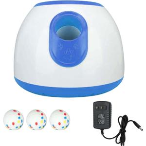 Automatic Dog Ball Launcher with 3 Balls, Interactive Dog Ball Thrower Outdoor Training Toys, Rechargable Dogs Ball Thrower Launcher with 3 Adjustable Launching Distance (Blue)