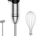 MegaWise Pro Titanium Reinforced 3-in-1 Immersion Hand Blender, Powerful Copper Motor with 80% Sharper Blades, 12-Speed Corded Blender, Including Dish Washer Safe Whisk and Milk Frother