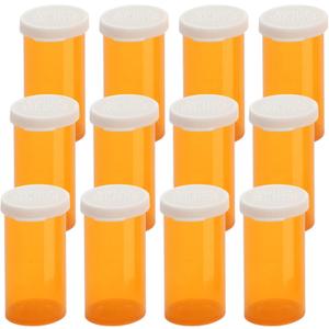 Empty Plastic Pill Bottles with Easy Open Snap Caps (Not Child Resistant), Prescription Medication Vials, Clear Containers, Pill Cases Dispenser Organizers (13 Dram, 12pcs)